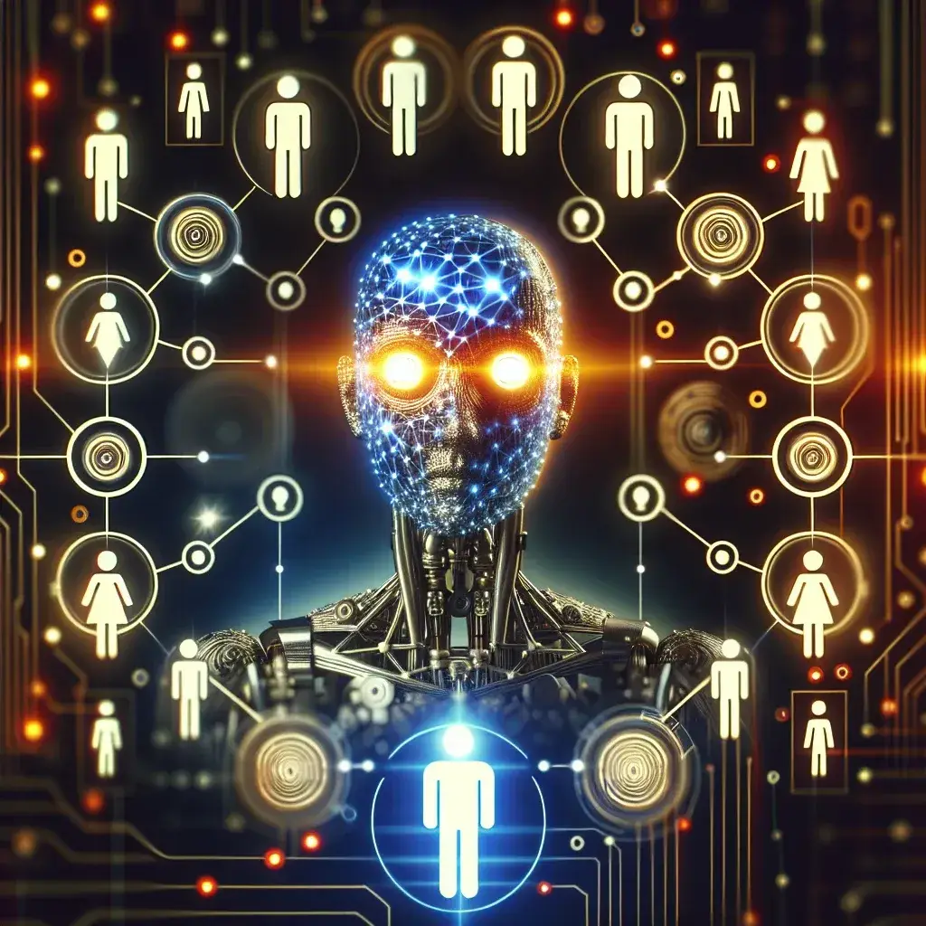 "Gráfico ilustrativo sobre el impacto de la inteligencia artificial en los algoritmos de redes sociales, destacando tendencias futuras y su influencia en la interacción del usuario."